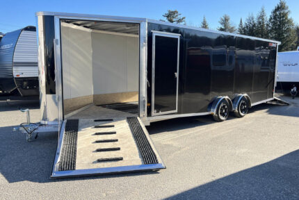 2024 Sno Pro 7.5×22 Aluminum 4-Place Drive In/Out w/Extra Height, Mats & Guides, Canopy
