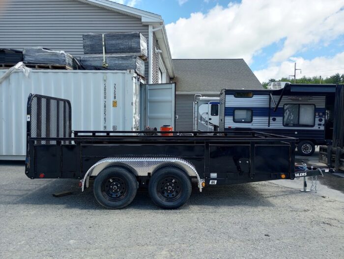 2024 PJ Trailers 7x14 7K Powder Coated Open Utility w/Rear Ramp Gate, Solid Metal Side Walls - Image 9
