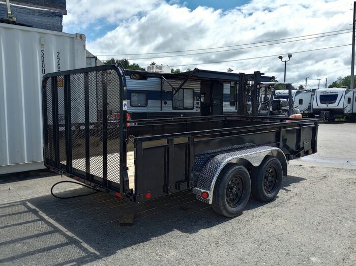 2024 PJ Trailers 7x14 7K Powder Coated Open Utility w/Rear Ramp Gate, Solid Metal Side Walls - Image 7