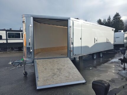 2024 Mission Trailers 101×24 Aluminum 4/5-Place Drive In/Out Deckover w/Galvanized Pkg, Canopy