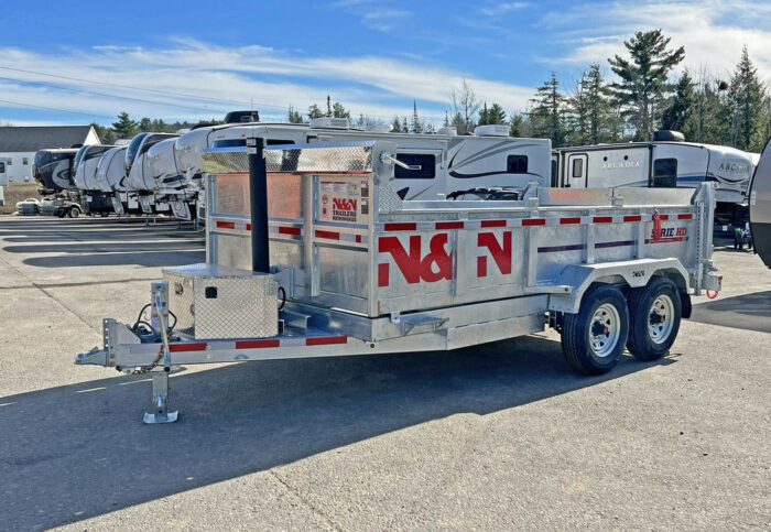 2024 N&N Trailers 7x14 14K Galvanized Hydraulic Dump w/Ramps, 2-Way Spreader Gate, Tarp Kit - Image 4
