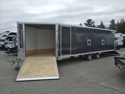 2024 Mission Trailers 101×24 Aluminum 4/5-Place Drive In/Out Deckover w/Galvanized Pkg, Canopy