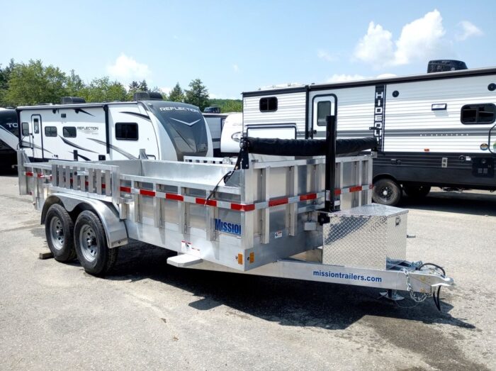 2025 Mission Trailers 7x16 14K Aluminum Hydraulic Dump w/Ramps, HD D-Rings, Barn Doors, Tarp Kit - Image 15