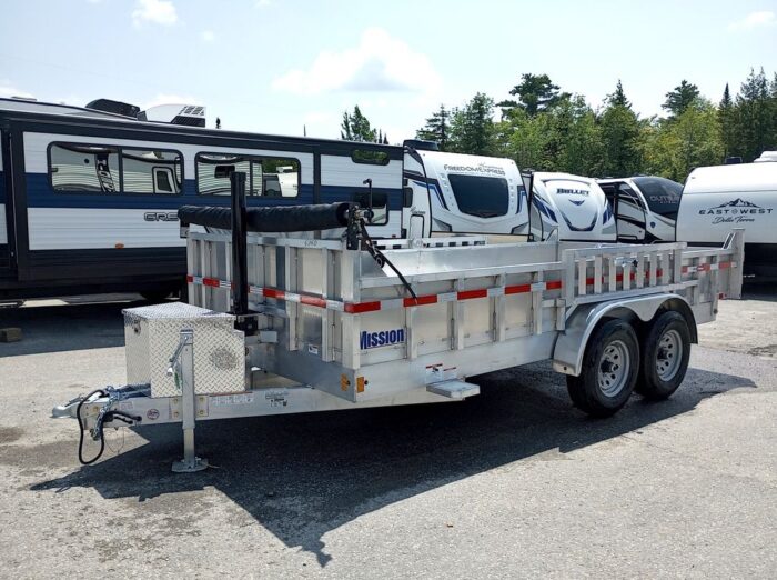 2025 Mission Trailers 7x16 14K Aluminum Hydraulic Dump w/Ramps, HD D-Rings, Barn Doors, Tarp Kit - Image 6
