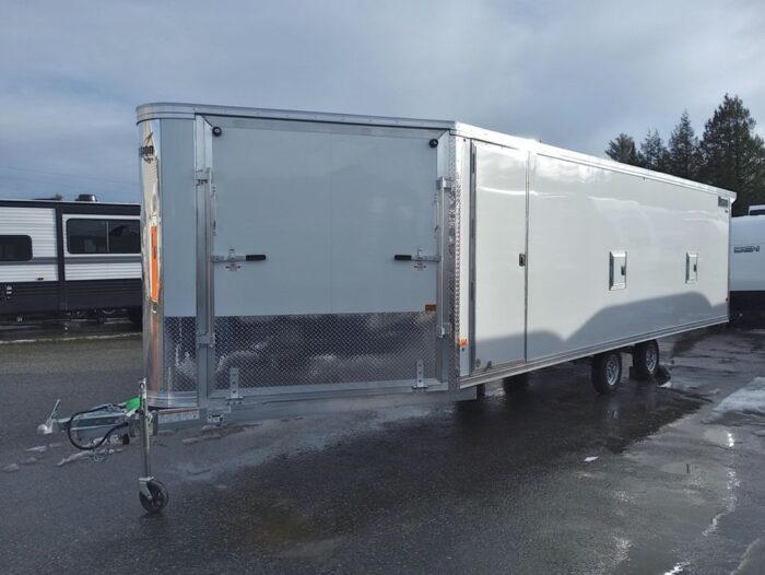 2024 Mission Trailers 101x24 Aluminum 4/5-Place Drive In/Out Deckover w/Galvanized Pkg, Canopy