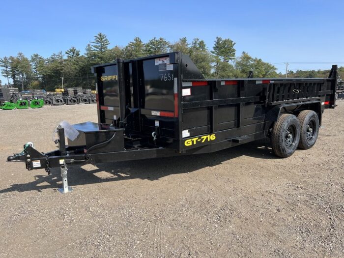 2024 Griffin Trailers 7x16 14K Telescopic Dump Trailer w/Ramps & Spare Tire Mount - Image 2